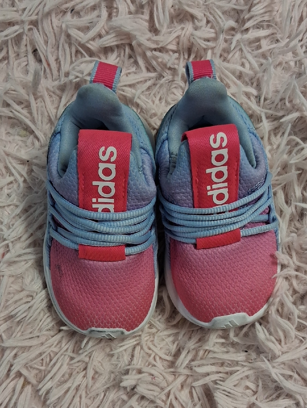 adidas Kids Gradient Pink and Blue Slip-On Sneakers